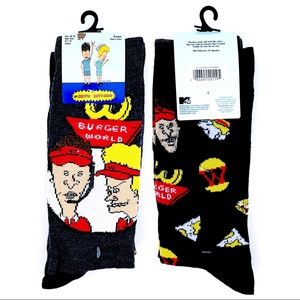 Beavis and Butthead Crew Socks Mens Womens MTV Retro 90s Cartoon Burger World